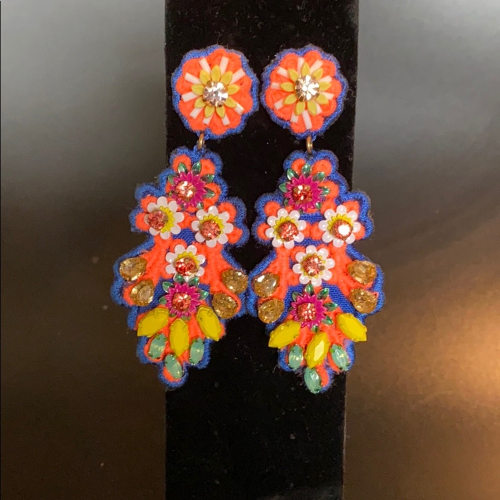 Statement earrings. Rhinestone and Beaded J. Crew